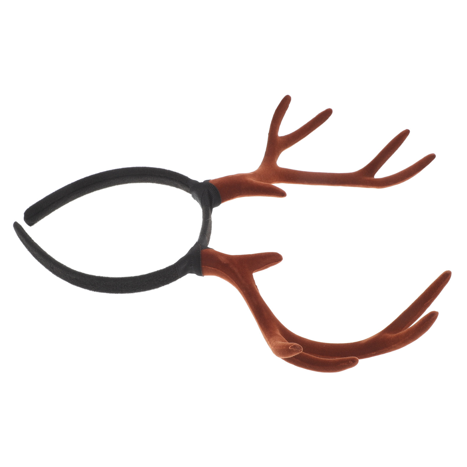 Reindeer Antlers Headband - Beflocktes Rentiergeweih-Stirnband, lebensechtes Design, verstellbar für