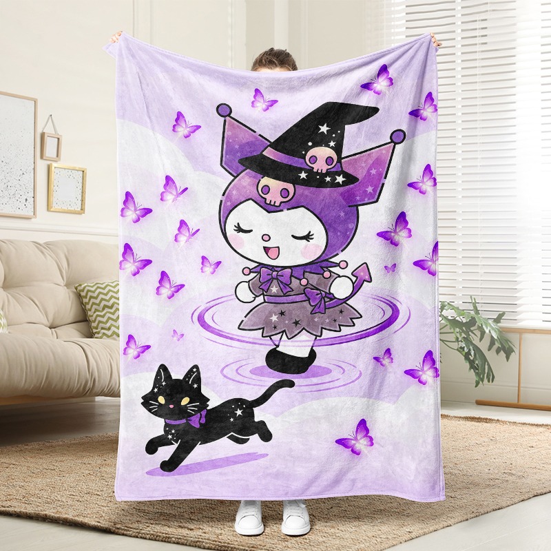 Christmas Throw Blanket - Sanrio Decke Gemütliche Lila Hexe Schwarze