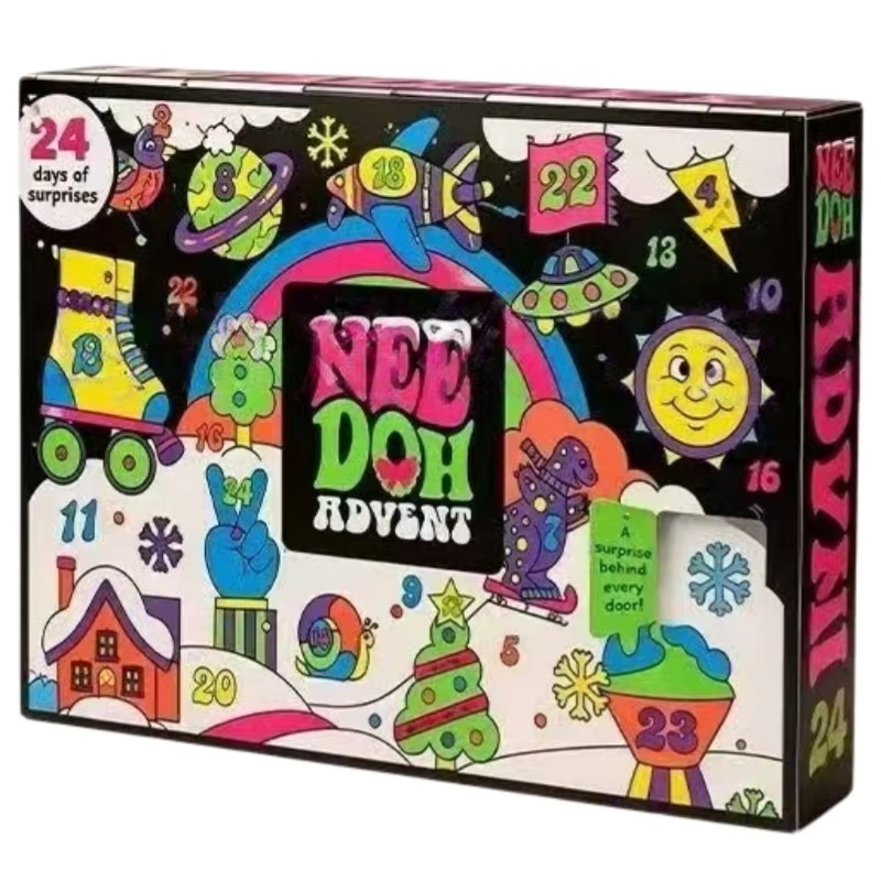 Advent Calendar Gift - 2026 NeeDoh Adventskalender 3D PVC Fidget-Puppe