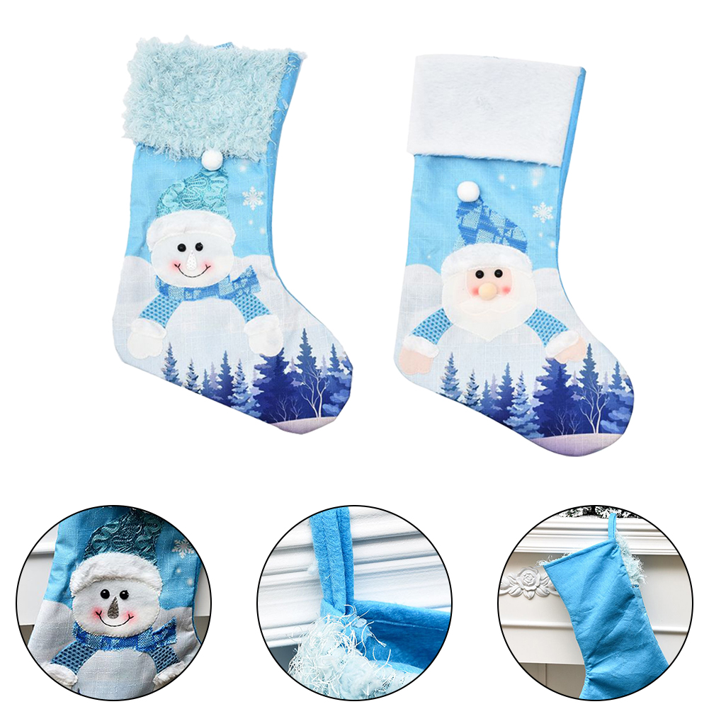 Große blaue gestrickte Weihnac – Christmas Stocking Hanging Bewertung und Preis