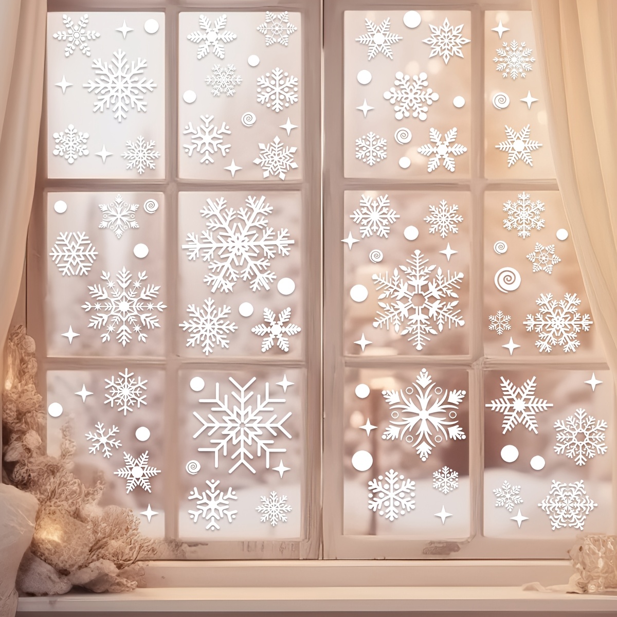 4 Blatt Weihnachts-Fensteraufk – Snowflake Window Decal Bewertung und Preis