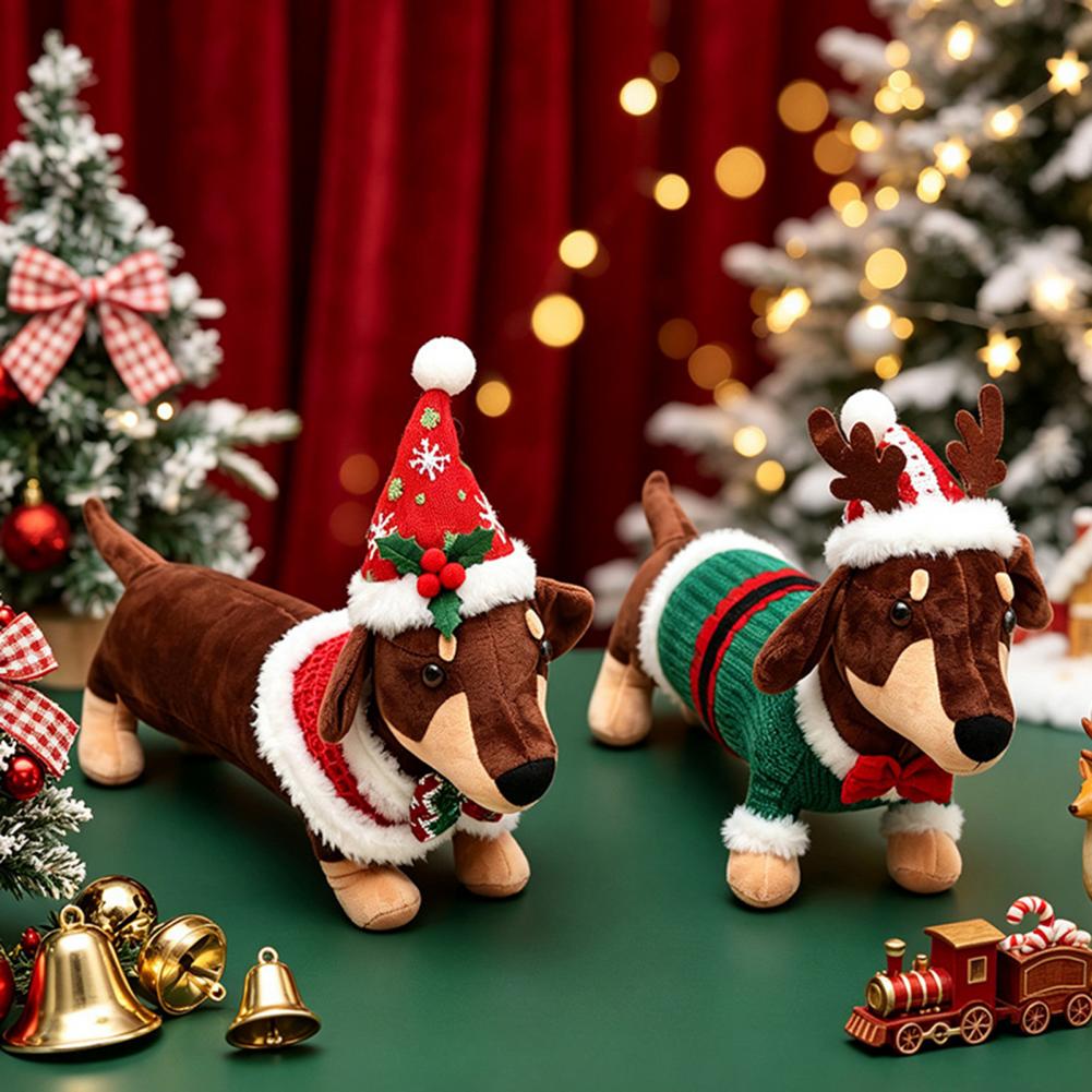 Dackel-Weihnachtsplüschtier, W – Santa Hat Plush Bewertung und Preis
